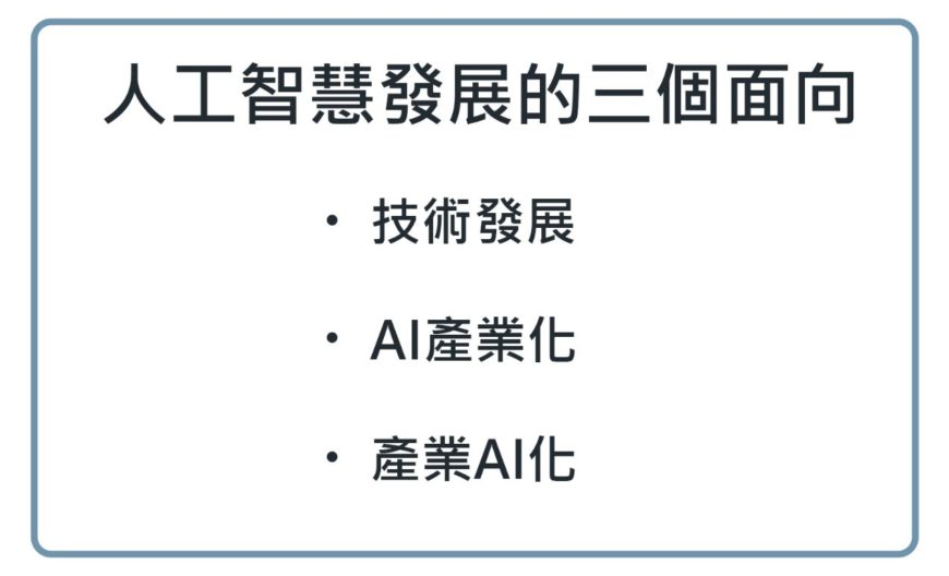 人工智慧發展的三個面向